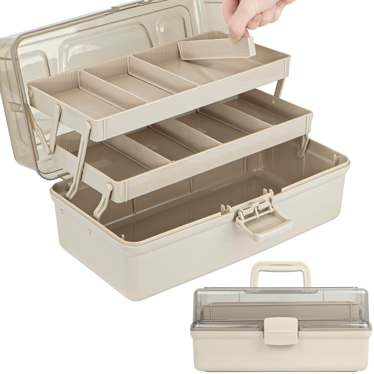 14in 3-Layer Multipurpose Craft Organizer and Storage with Adjustable Dividers R512