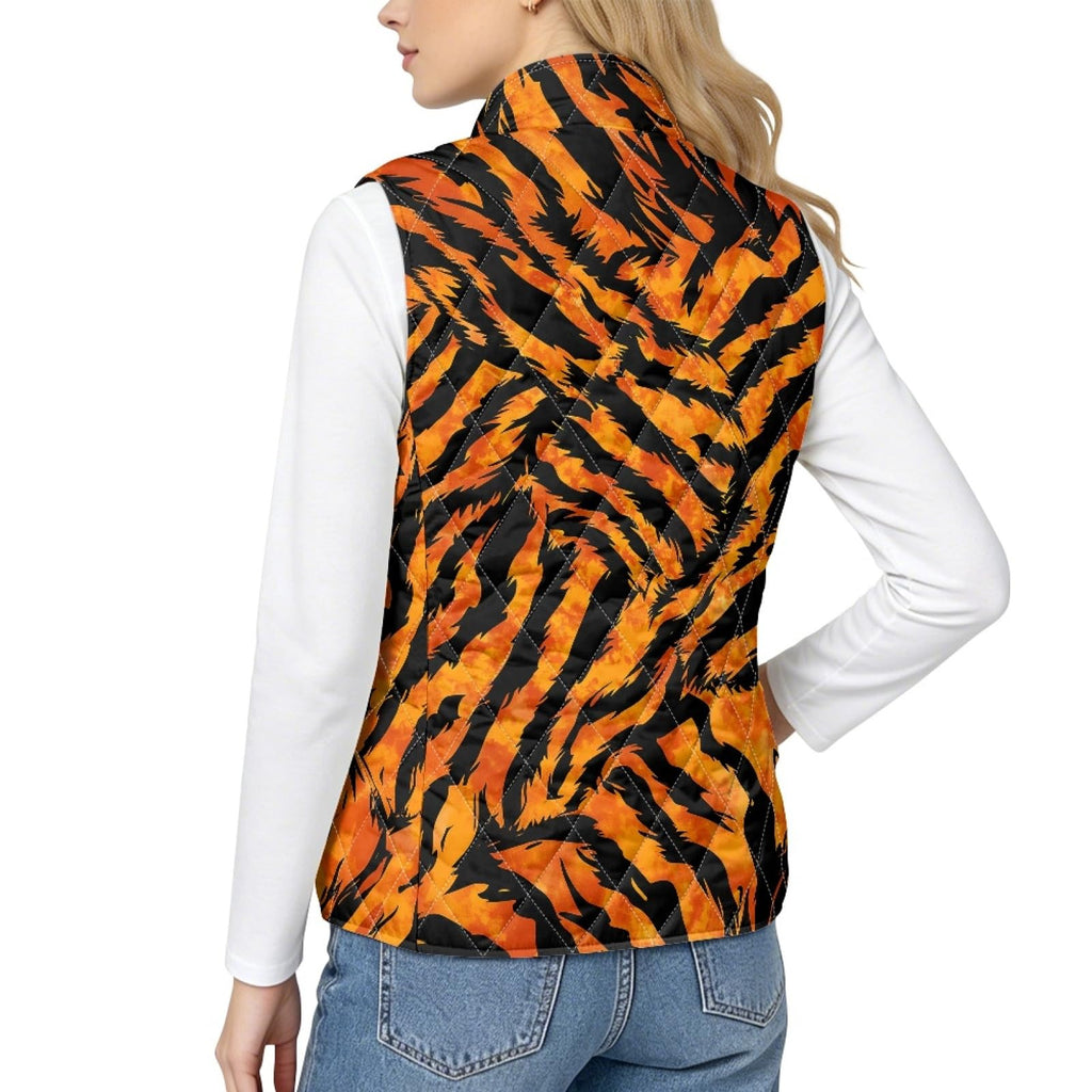 Quilted Animal Print Vest C5129