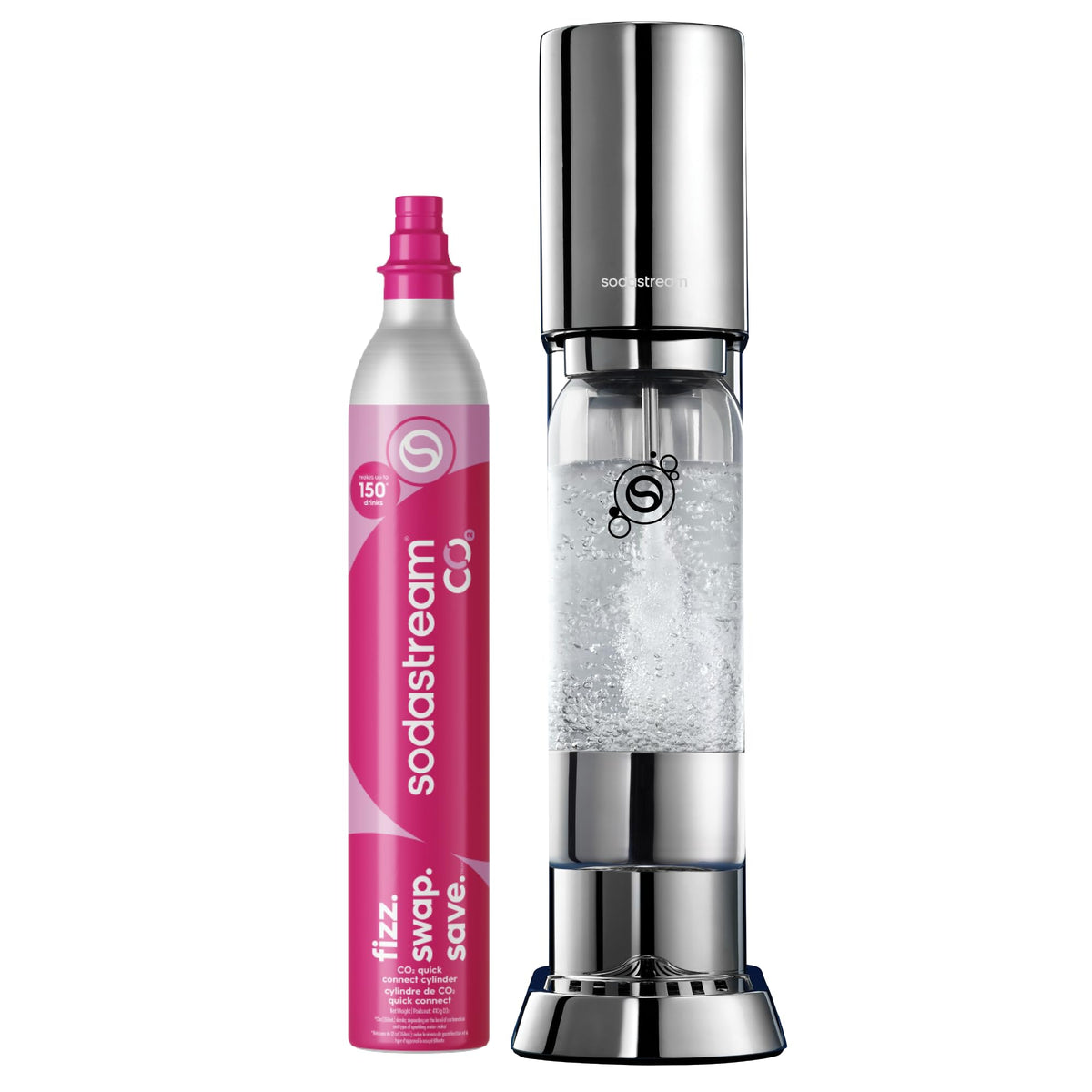 Stainless Steel Sparkling Water Maker with 60L CO2 Cylinder and Bottle I196194