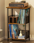 3 Tier Wooden Vinyl Record Storage Turntable Stand Q768475