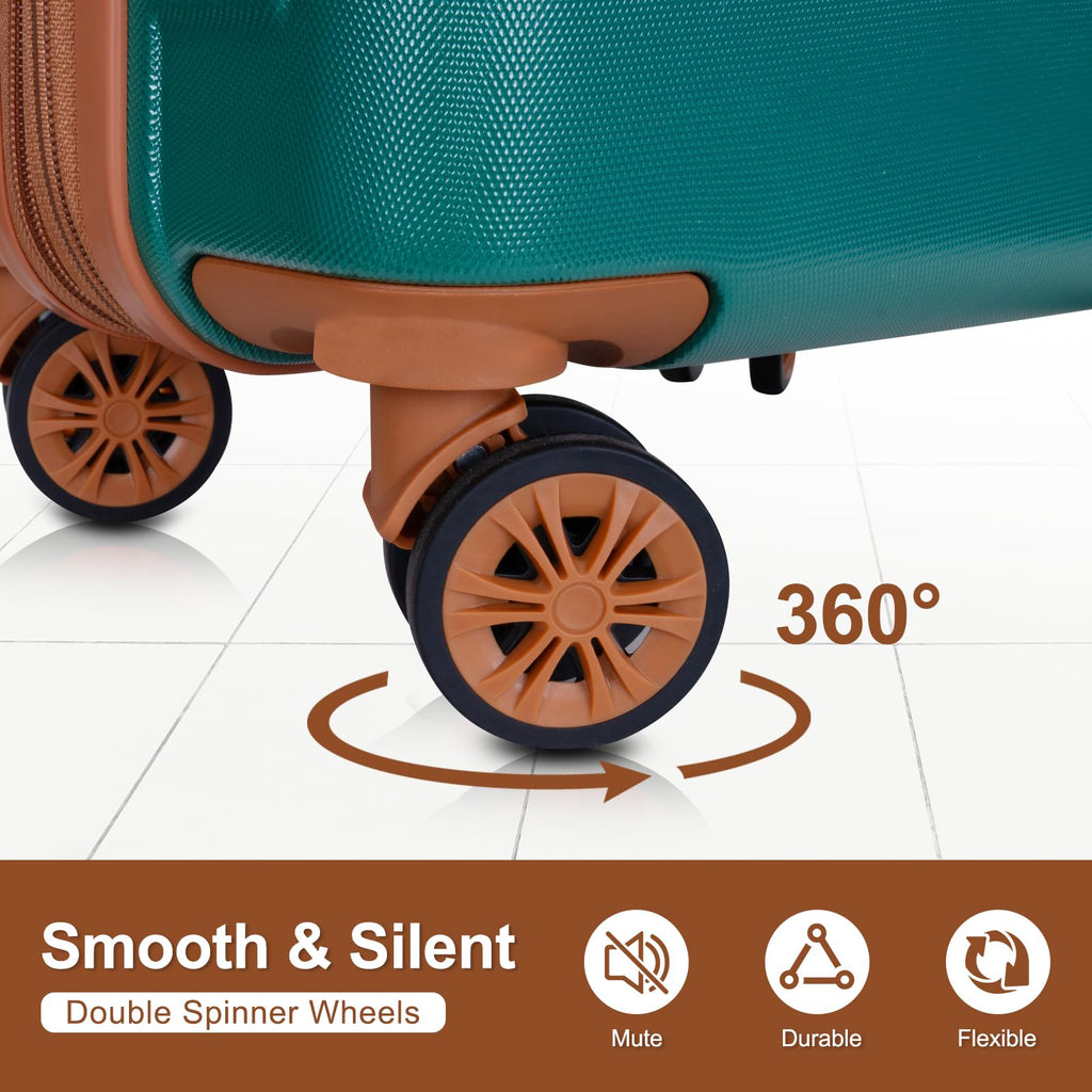 Green Expandable Hardshell Carry On Luggage I551718
