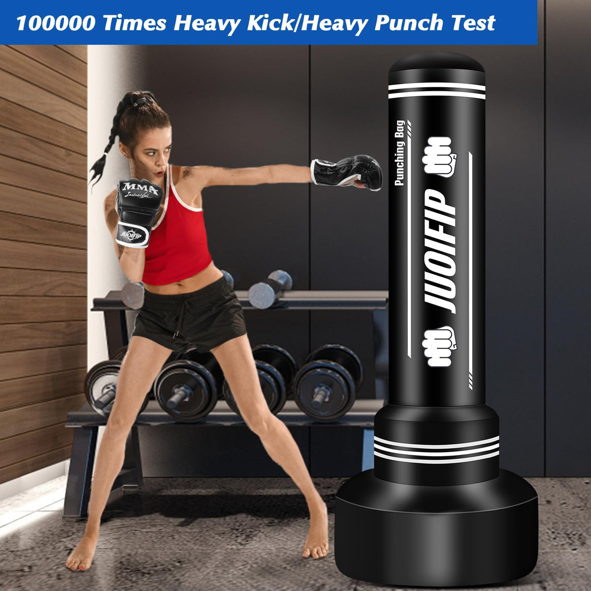 Freestanding Heavy Punching Bag with Gloves and Pump Z2597