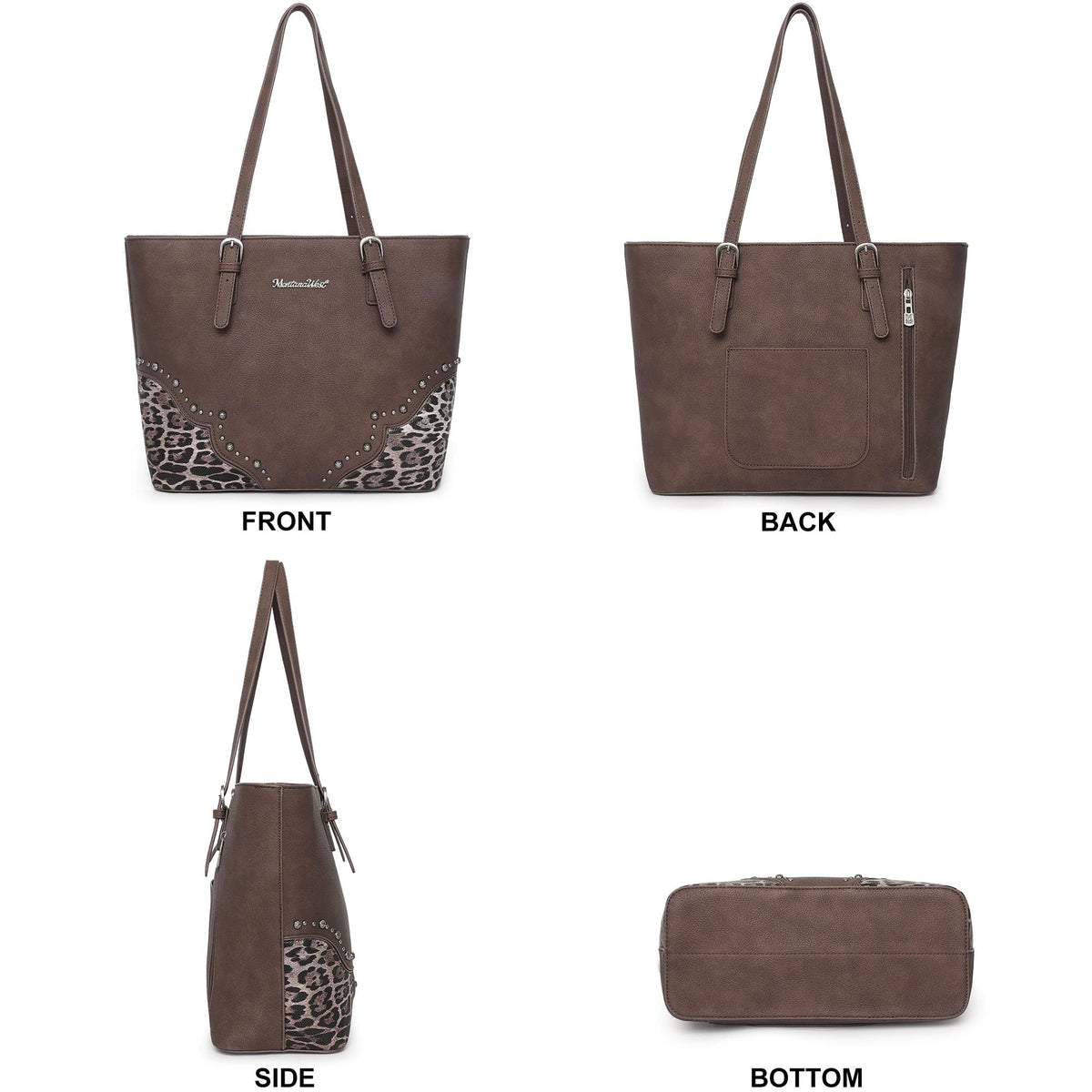 3Pcs Leopard Print Tote Bag and Wallet Set D189673