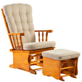 Honey Wood Finish Glider Chair with Ottoman F2709