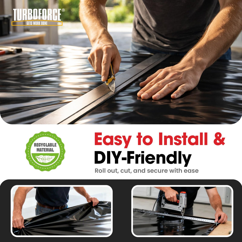 6 Mil Black Heavy Duty Waterproof Polyethylene Sheeting Roll X63488