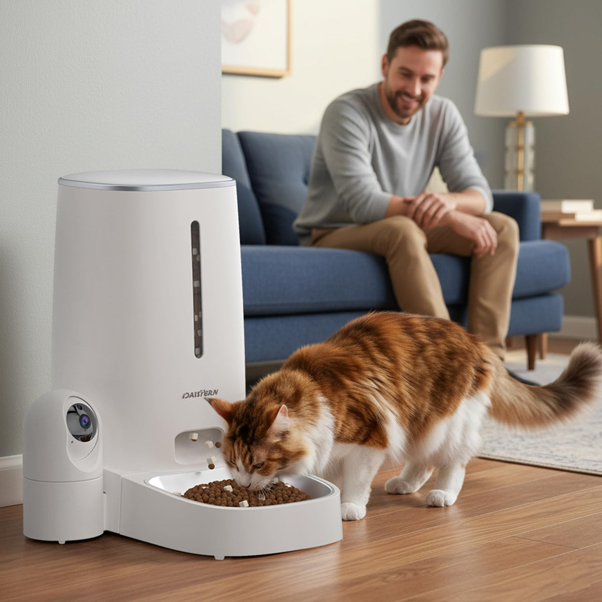 Automatic Cat Dog Feeder with Camera 4L Stainless Steel Bowl P336