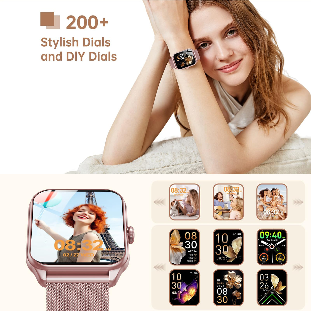 1.83" HD Waterproof Fitness Watch with Heart Rate and Sleep Monitor P73464
