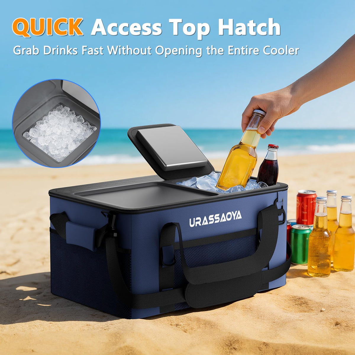50 Can Collapsible Soft Cooler Bag with Hard Lid U932381