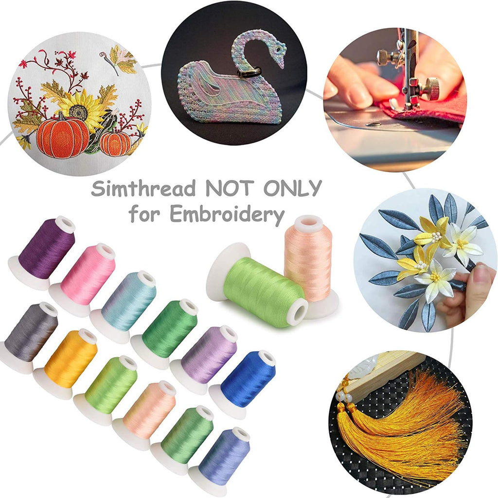 63 Colors Polyester Embroidery Machine Thread + 20 Thread Holder Kit N7456