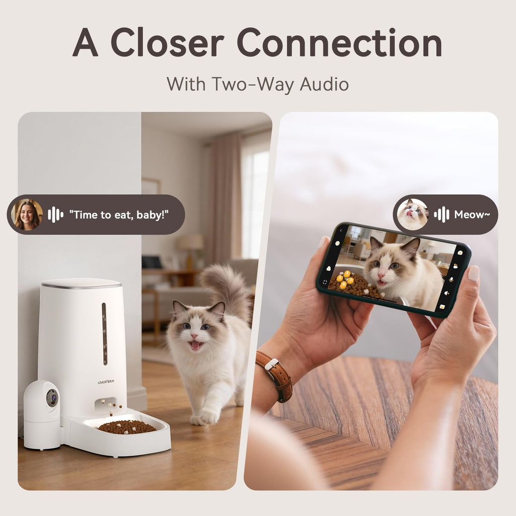 Automatic Cat Dog Feeder with Camera 4L Stainless Steel Bowl P336