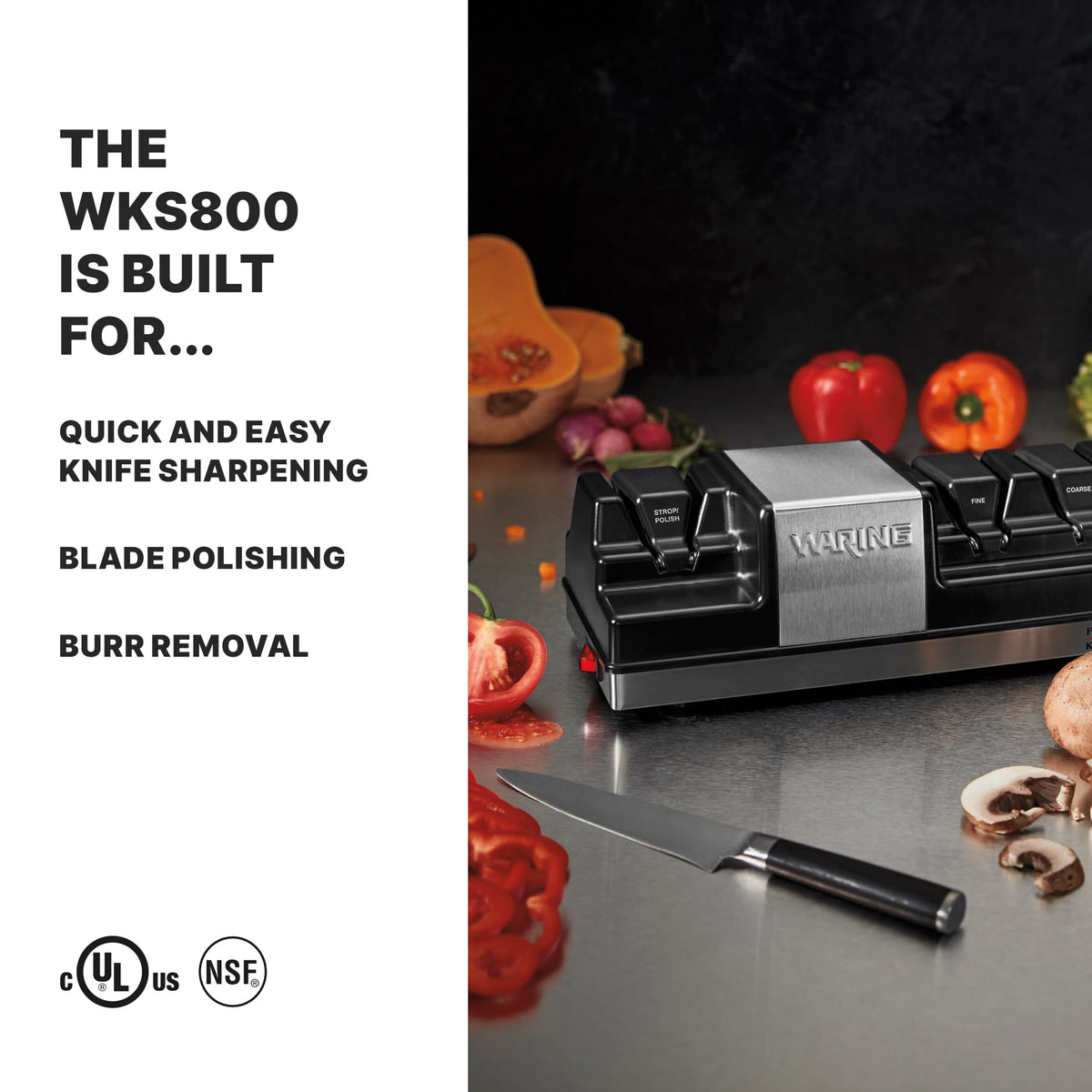 Commercial Knife Sharpener with 3 Stations A6669