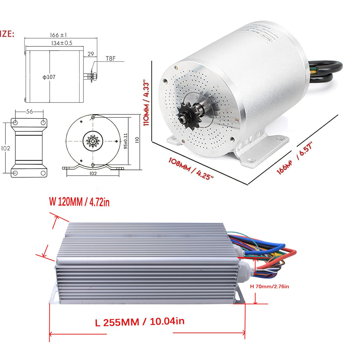 2500W 60V Electric Scooter Brushless DC Motor P774