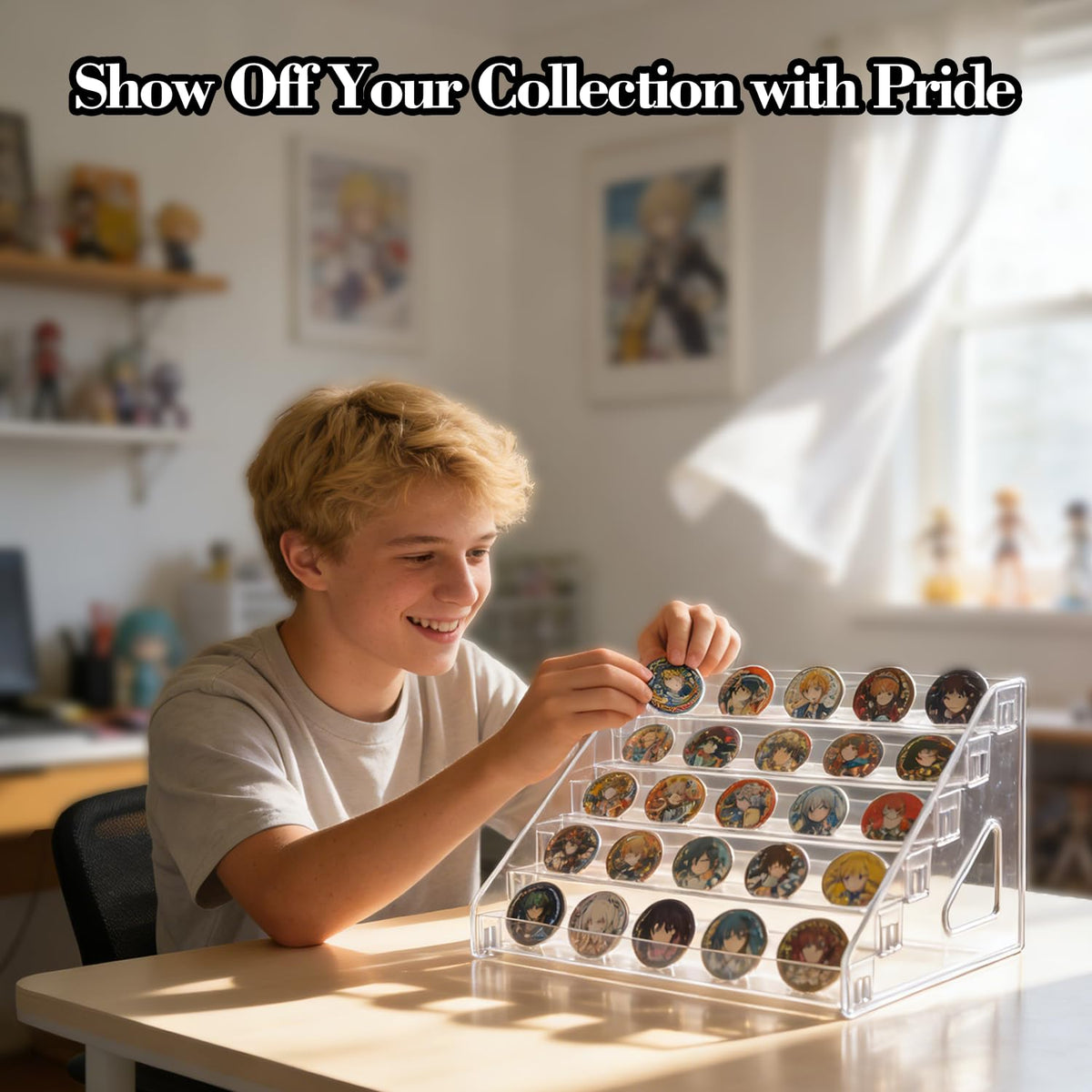 4 Pack 7 Tier Clear Acrylic Display Stand K3713