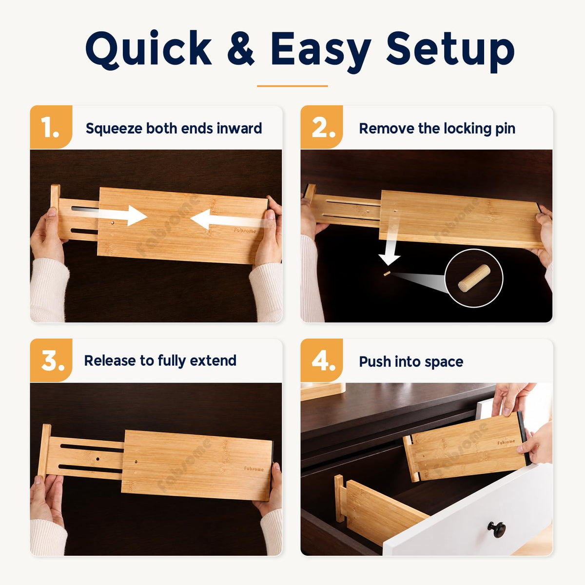 Bamboo Drawer Divider 6 Pack O6082