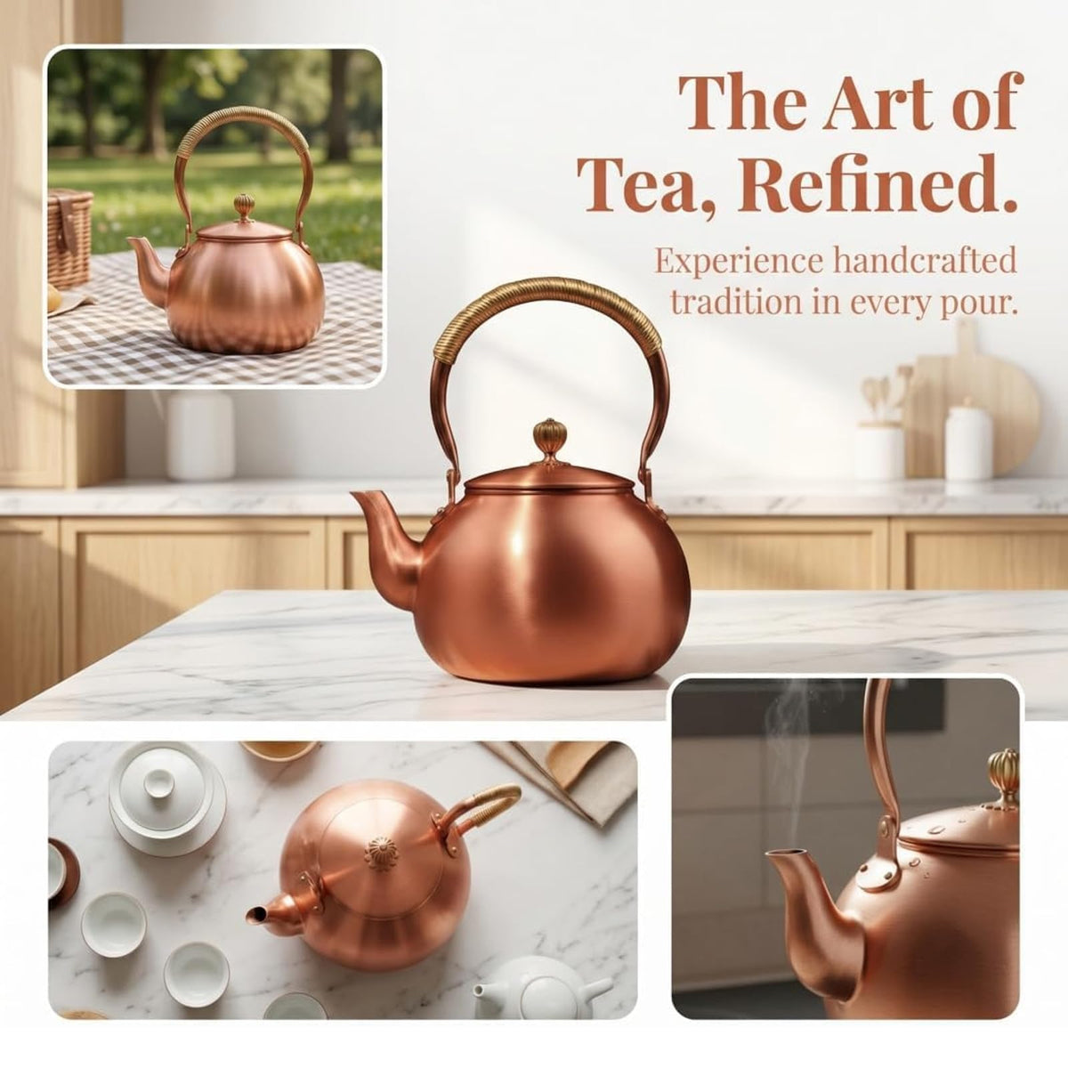 Handmade Copper Tea Kettle 1200ML J863