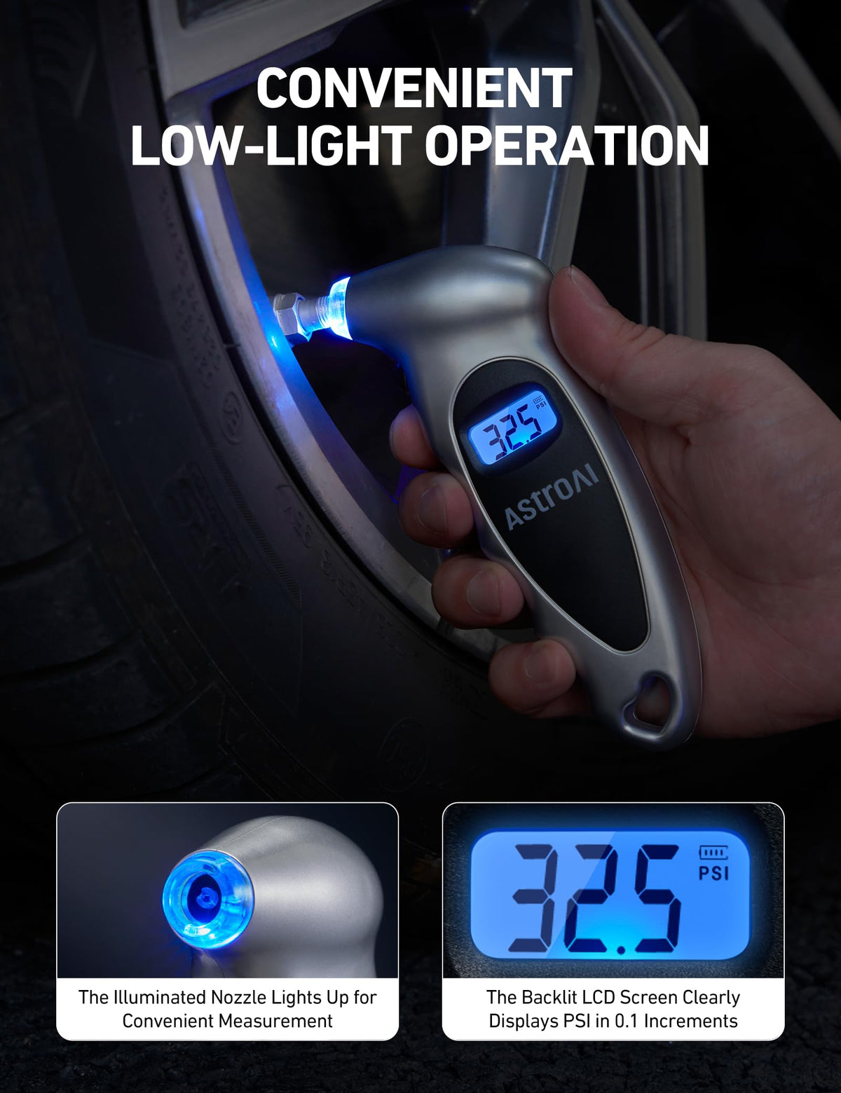 Digital Tire Pressure Gauge 0-150PSI 4 Pack I7560
