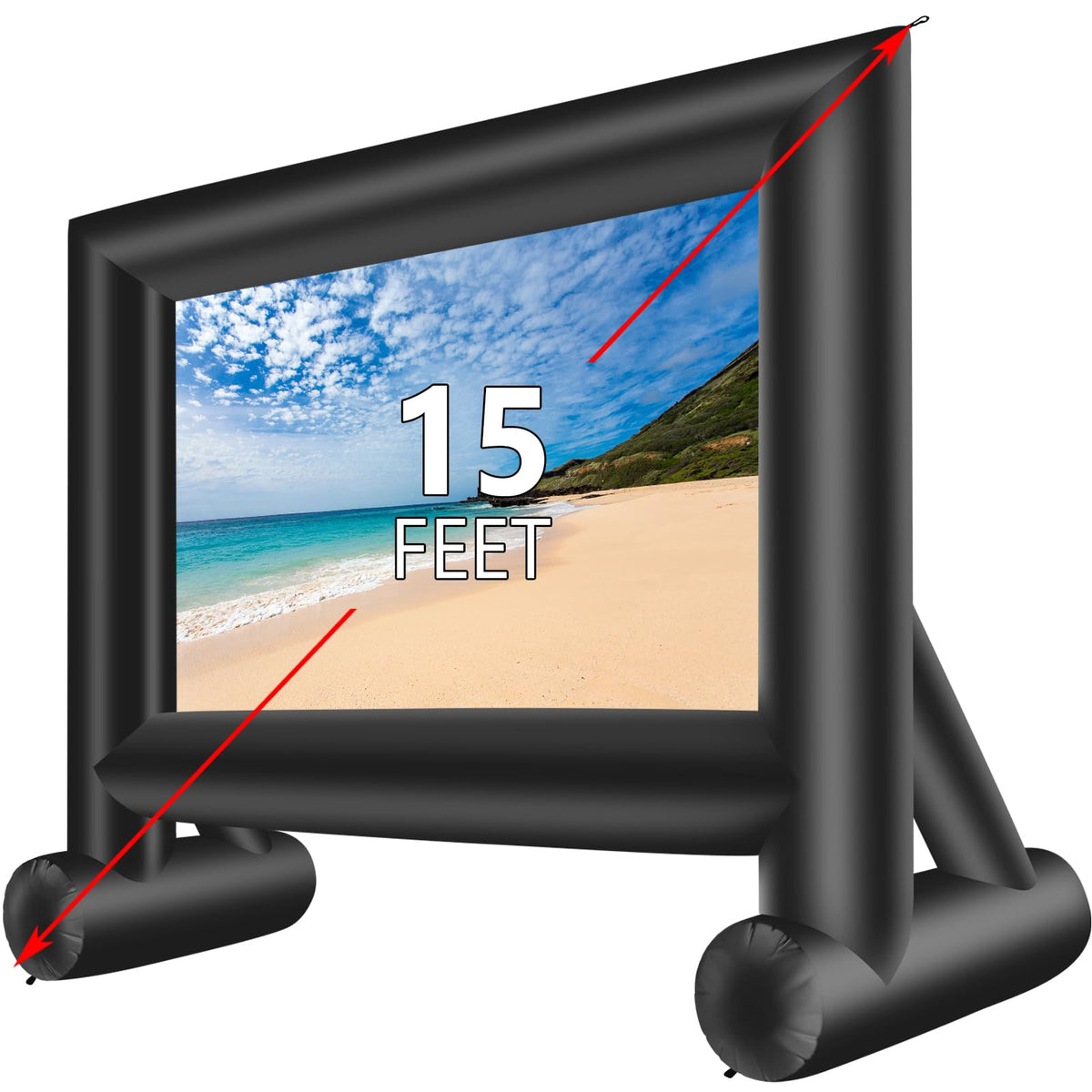 Inflatable Projector Screen 15ft with Air Blower and Storage Bag U6358
