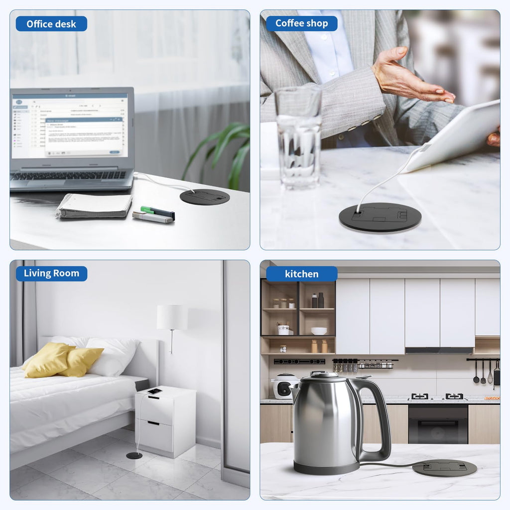 Recessed Floor Outlet Box 1-Gang with USB A Charging Port K5279
