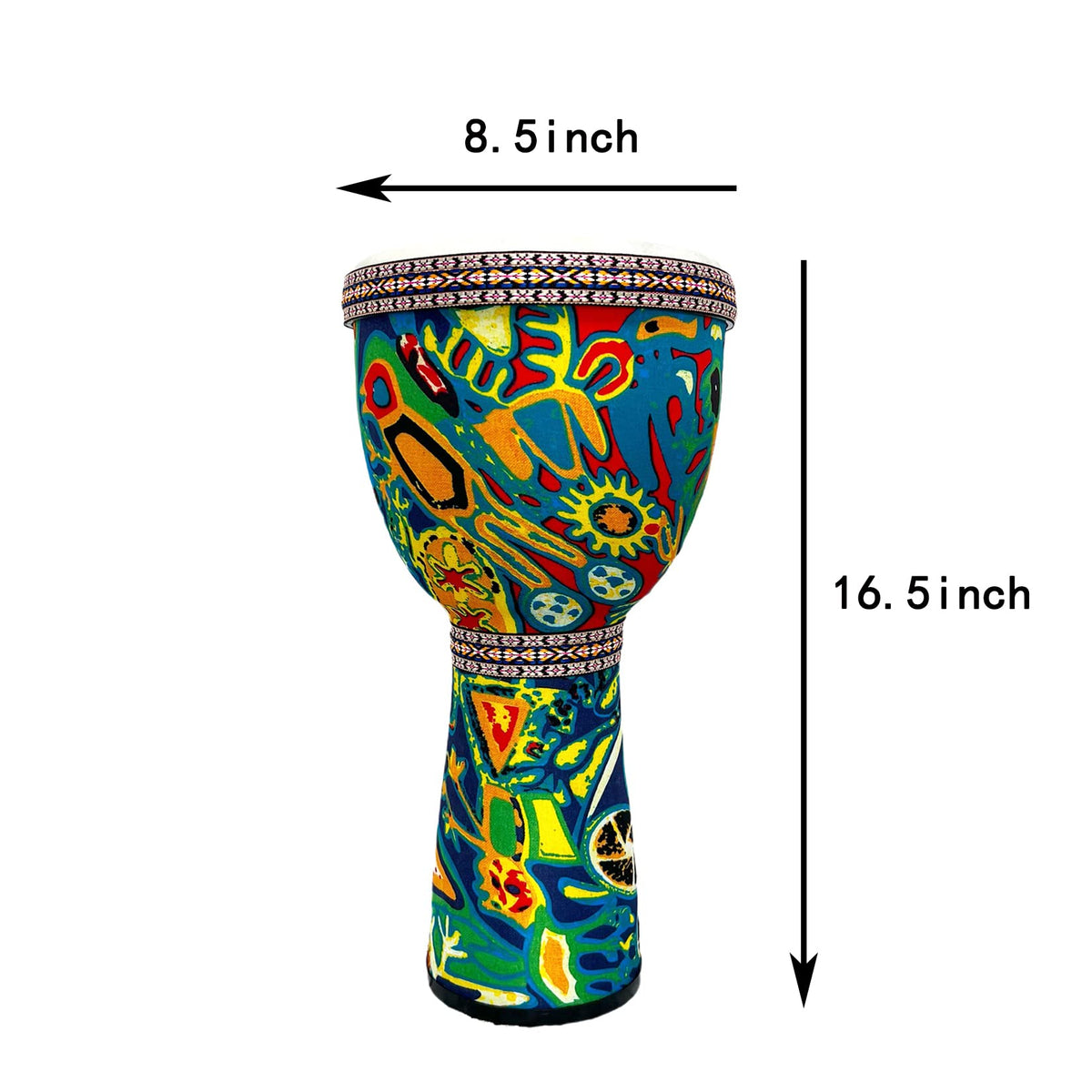 Hand Painted Goat Leather Djembe Drum C53727