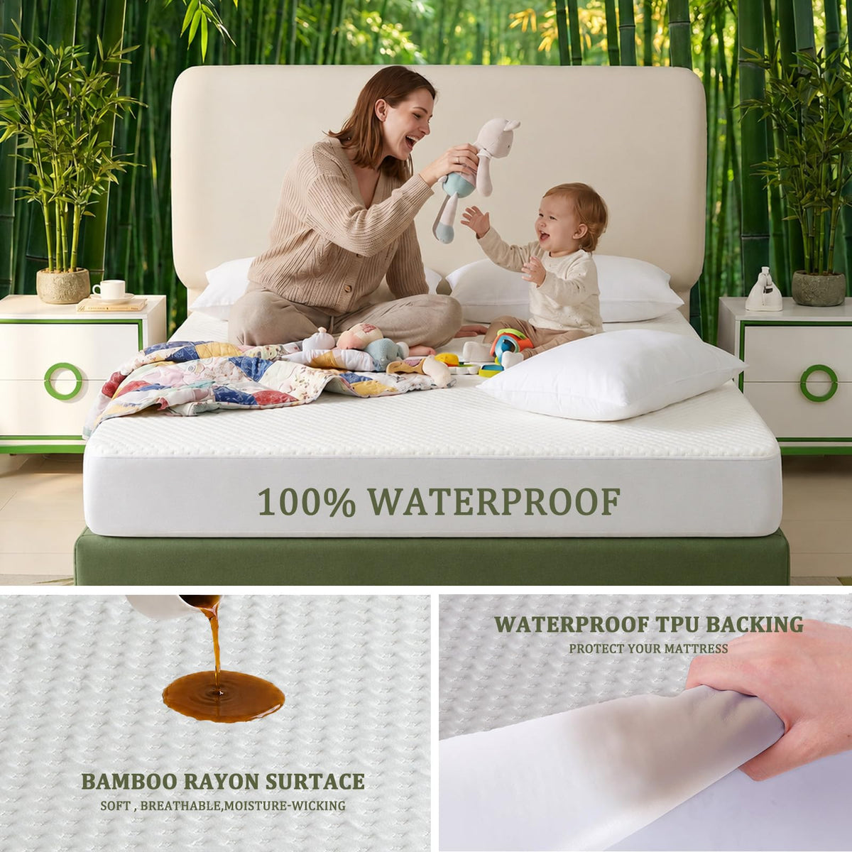 Queen Waterproof Cooling Mattress Protector N822