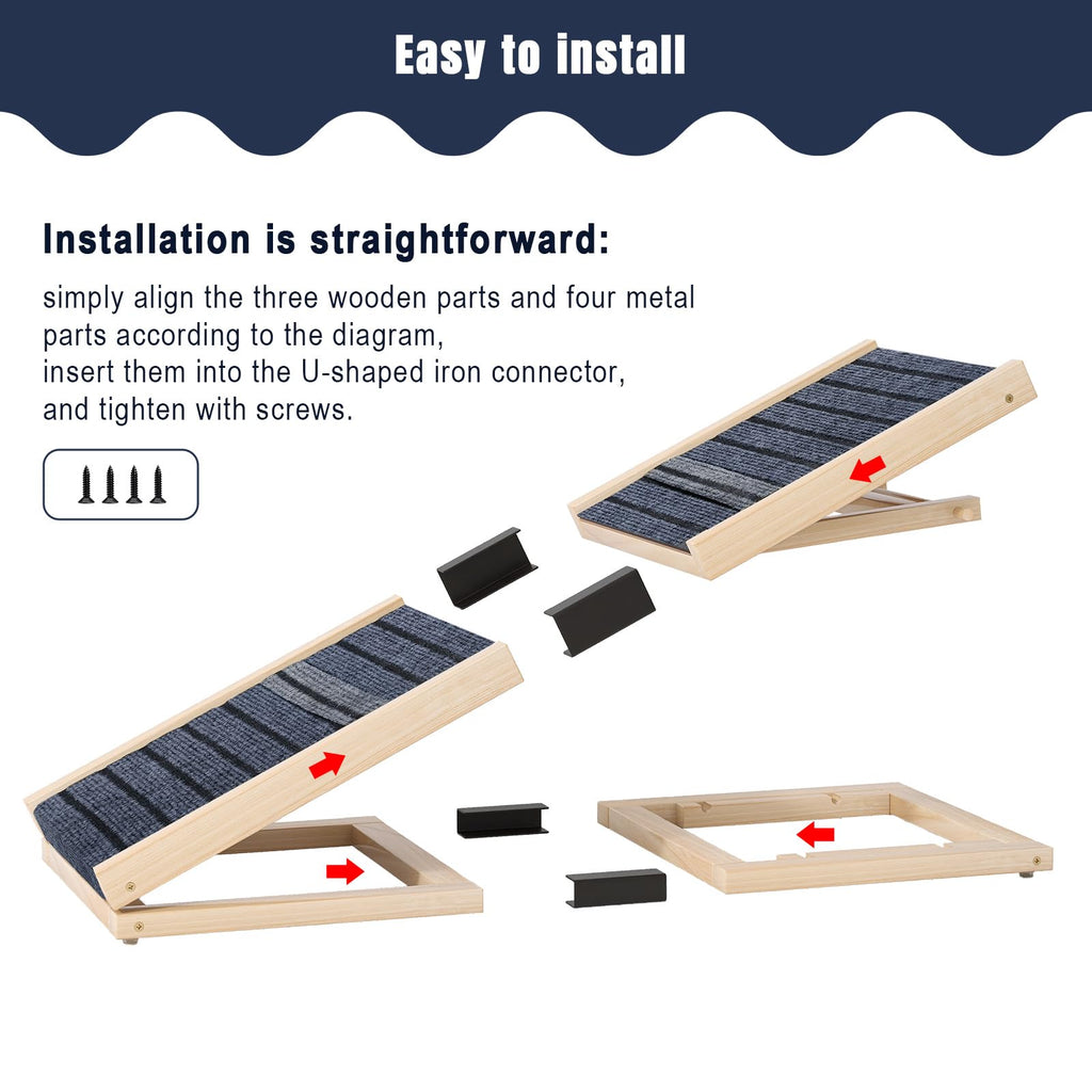 Adjustable Wooden Dog Ramp M640
