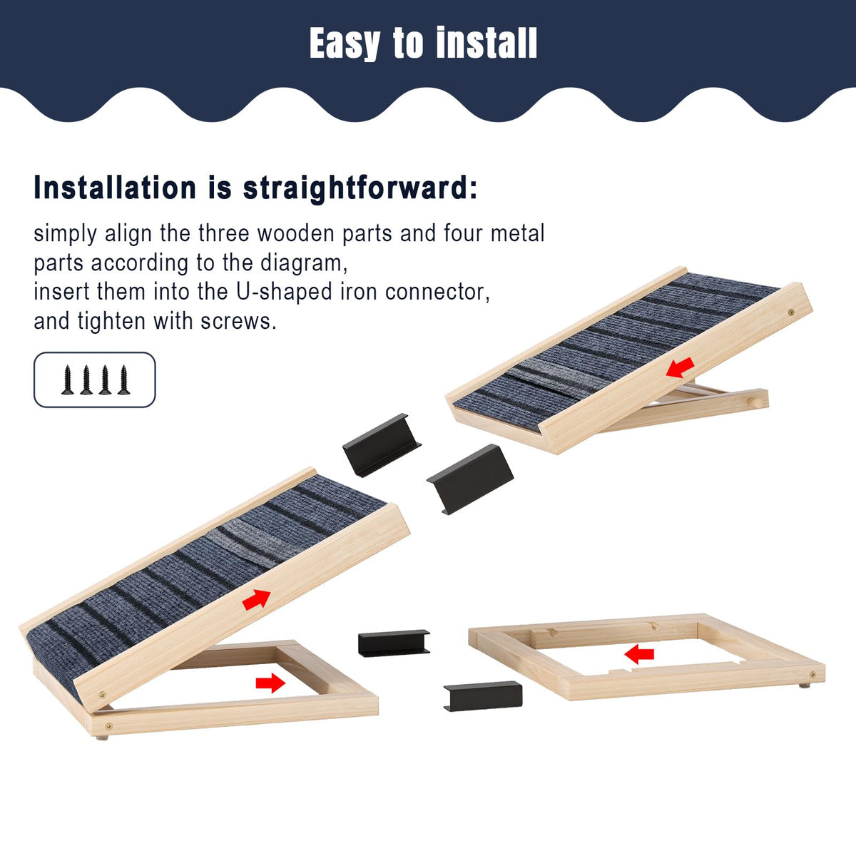 Adjustable Wooden Dog Ramp M640
