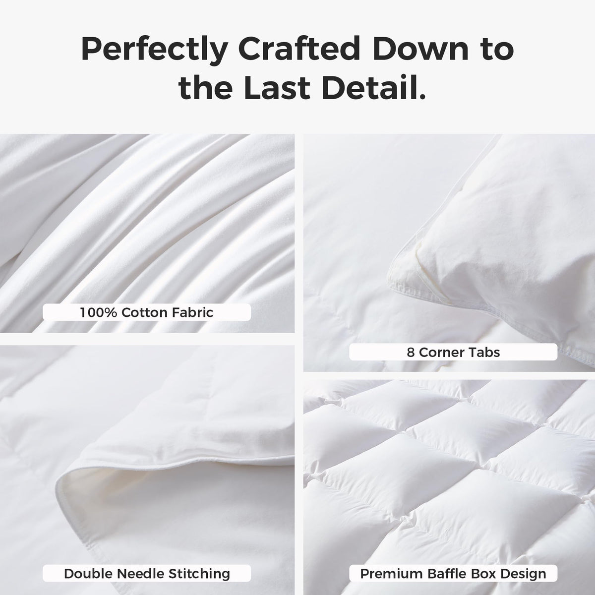 Goose Down Comforter King Organic Cotton Duvet Insert G260762