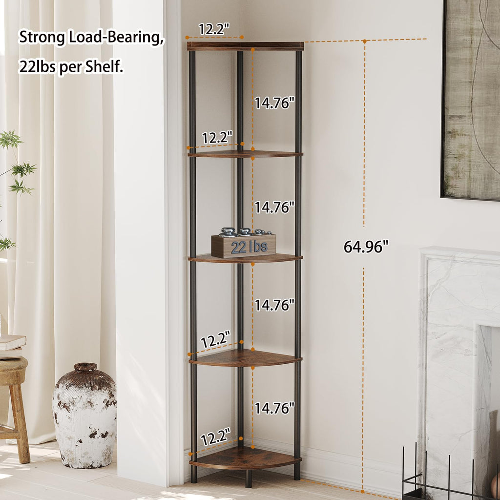 5 Tier 65" Tall Corner Shelf Z23965