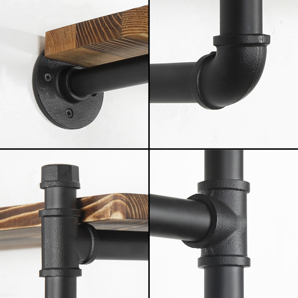 Wall Mounted Clothes Rack with Shelf J2849