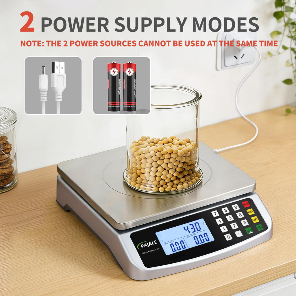 Large 110 lb Commercial Kitchen Food Scale 50kg 304 Stainless Steel R39485