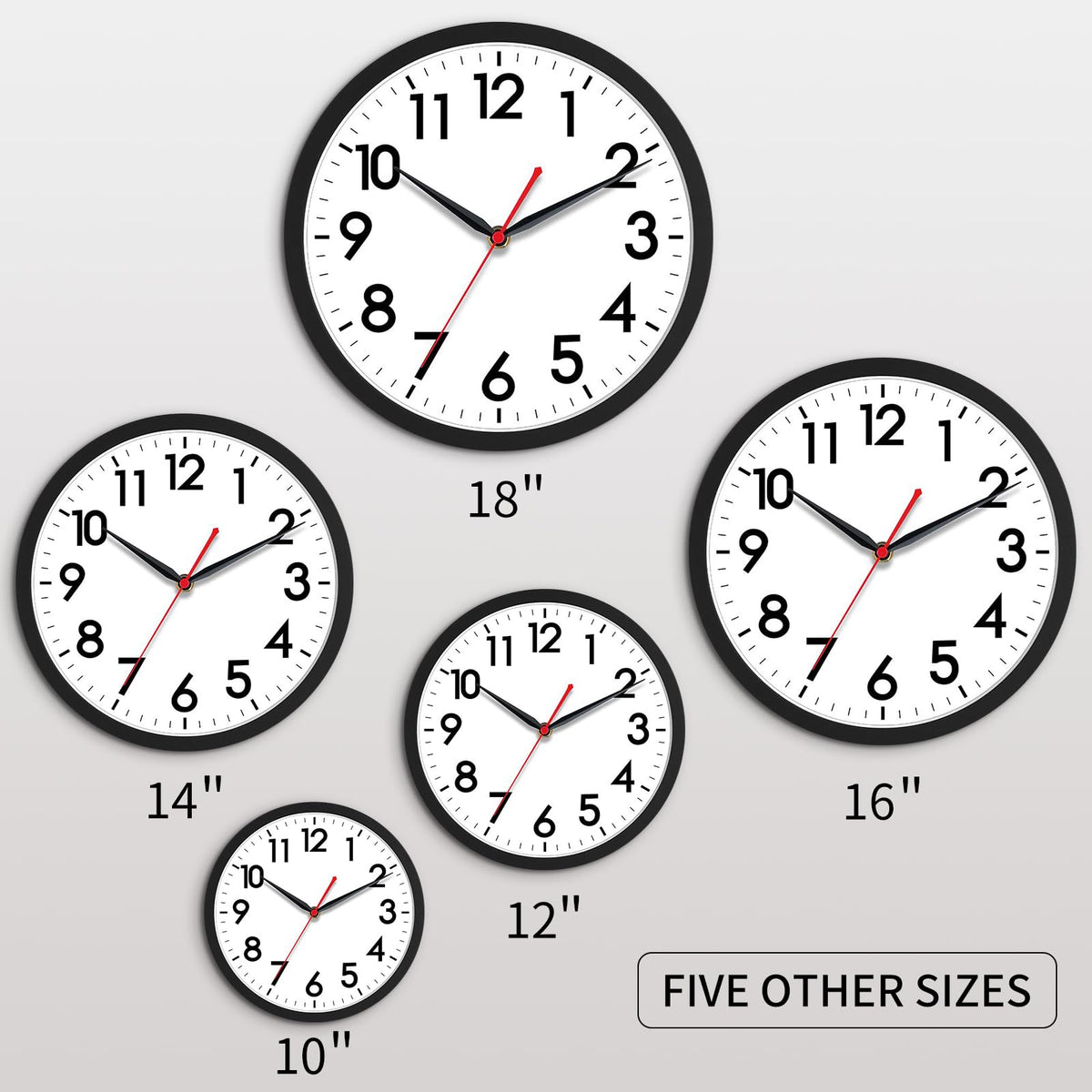 18 Inch Silent Battery Operated Analog Wall Clock J2404