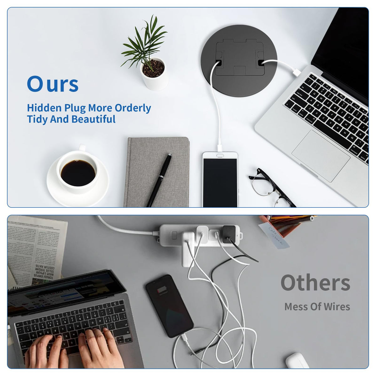 Recessed Floor Outlet Box 1-Gang with USB A Charging Port K5279