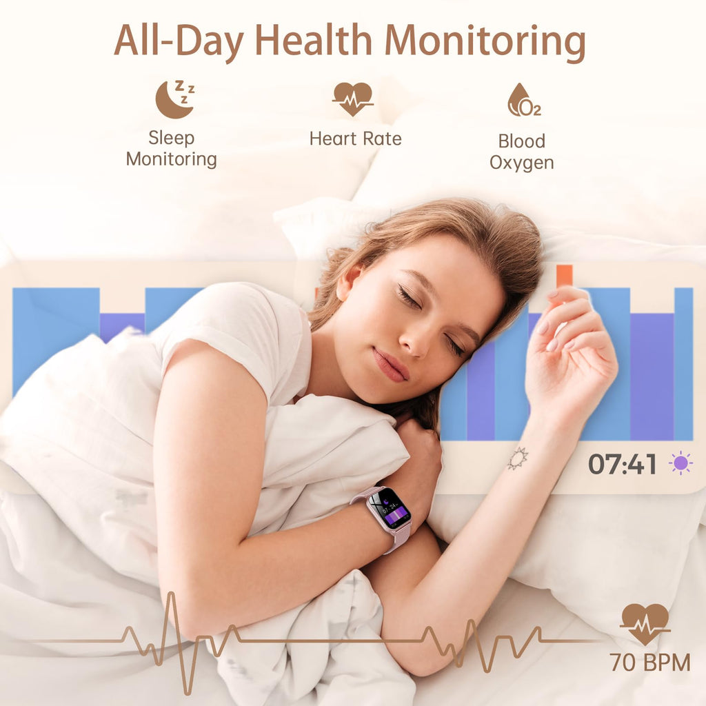 1.83" HD Waterproof Fitness Watch with Heart Rate and Sleep Monitor P73464