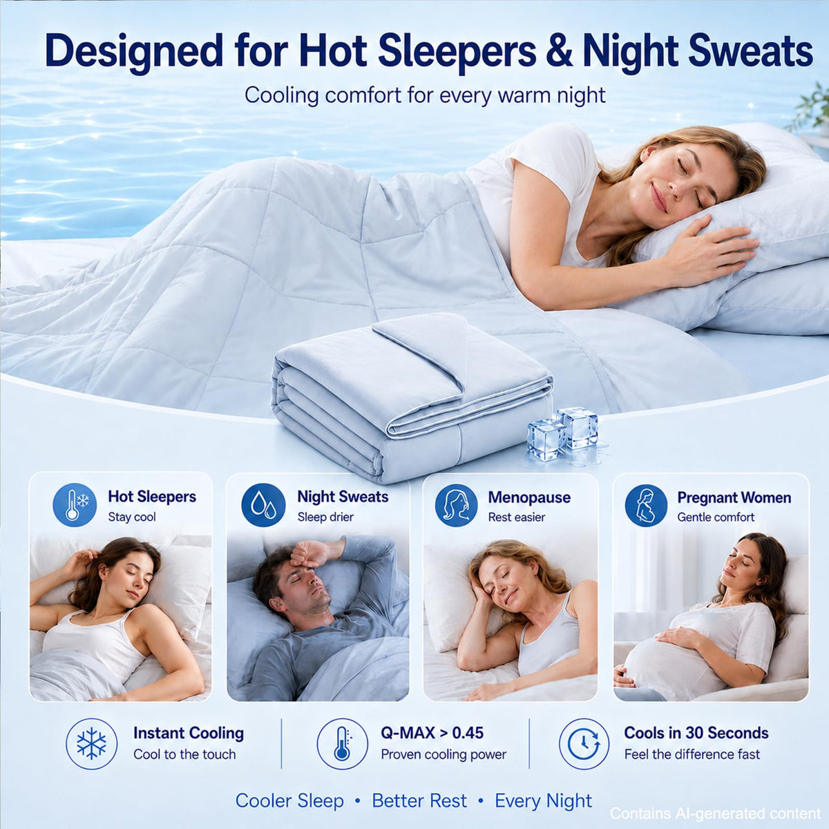 Queen Size Gray Cooling Comforter M8986