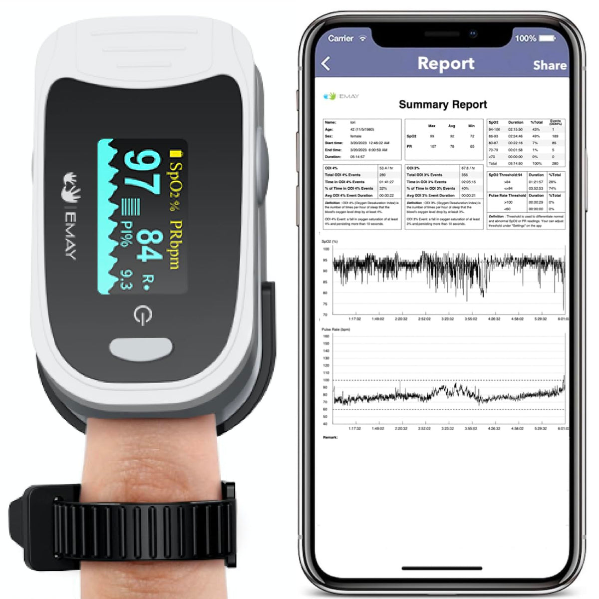 Sleep Oxygen Monitor with Built-in Recording T620494