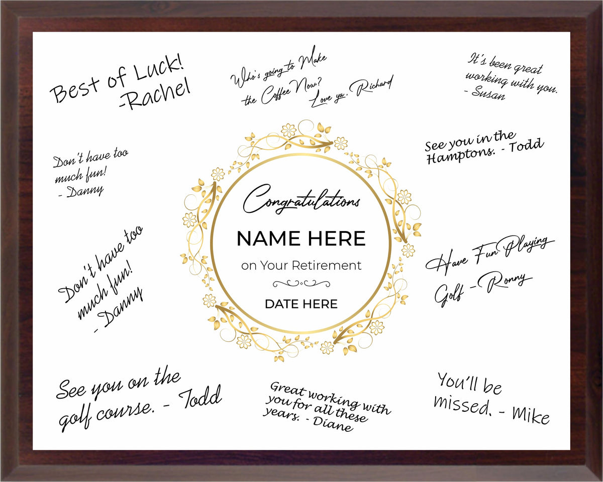 Retirement Plaque 8x10 V5299