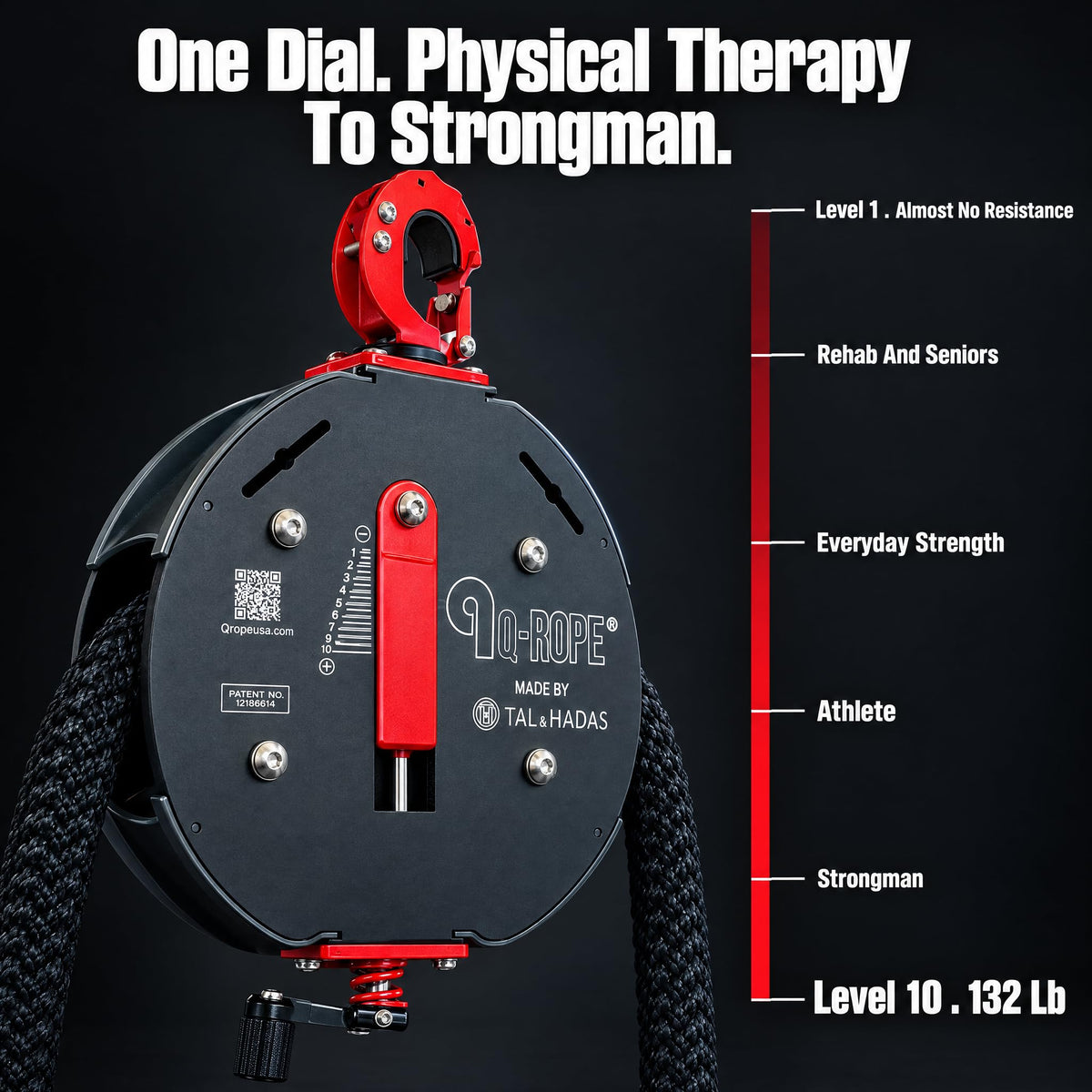 Portable Rope Trainer Machine with 132 lb Adjustable Resistance Y817046