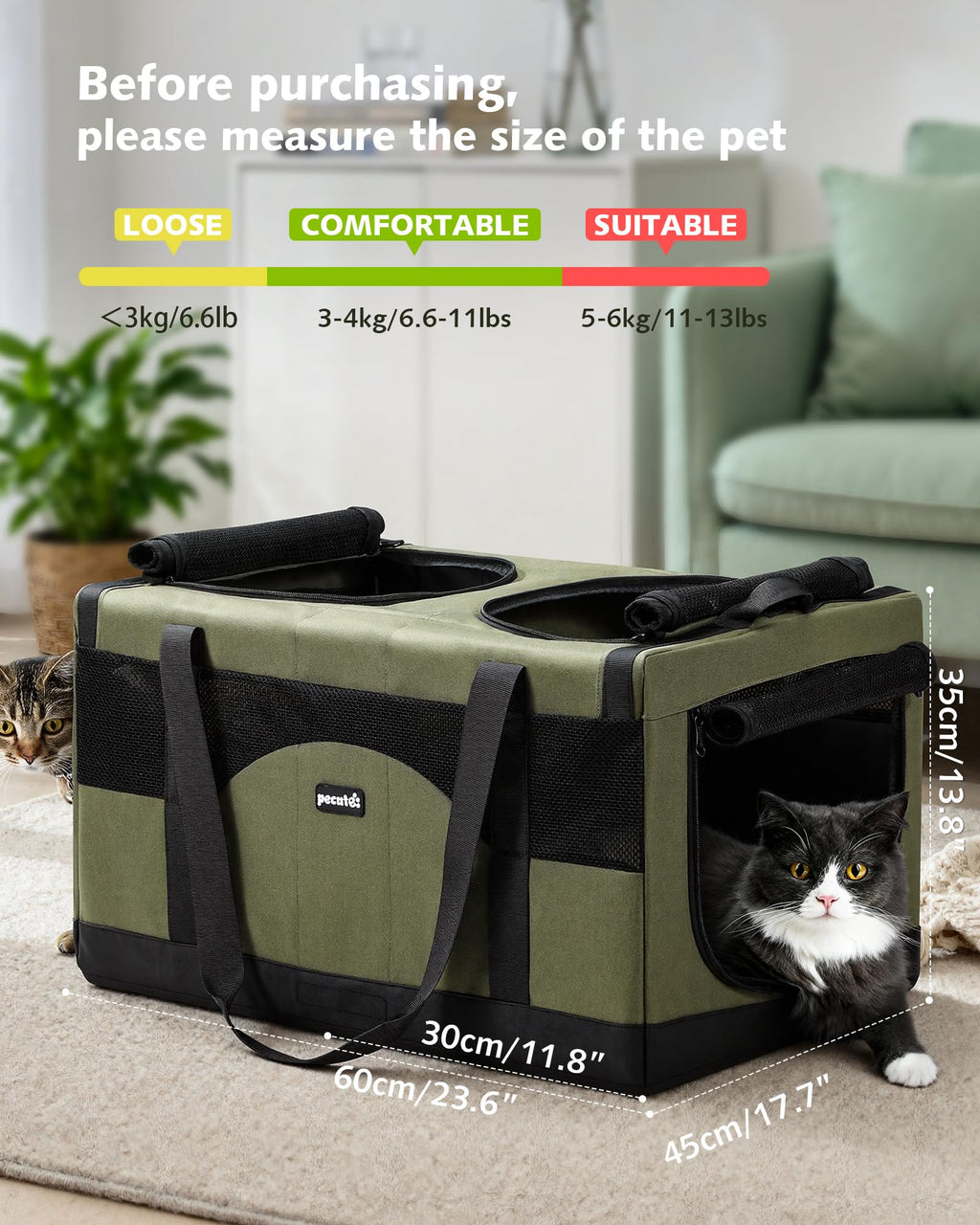 Large Soft Double Cat Carrier Y39345