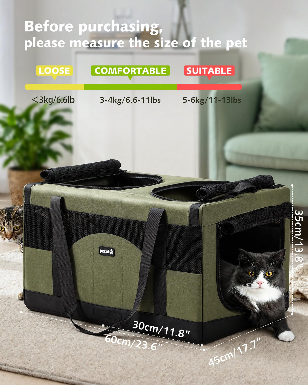 Large Soft Double Cat Carrier Y39345