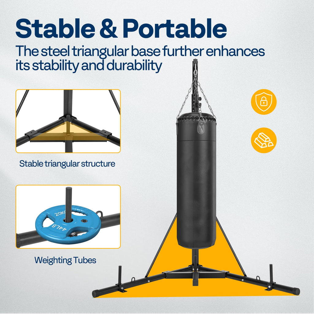 Height Adjustable Foldable Heavy Duty Boxing Punching Bag Stand Steel Freestanding Up to 132 lbs E806
