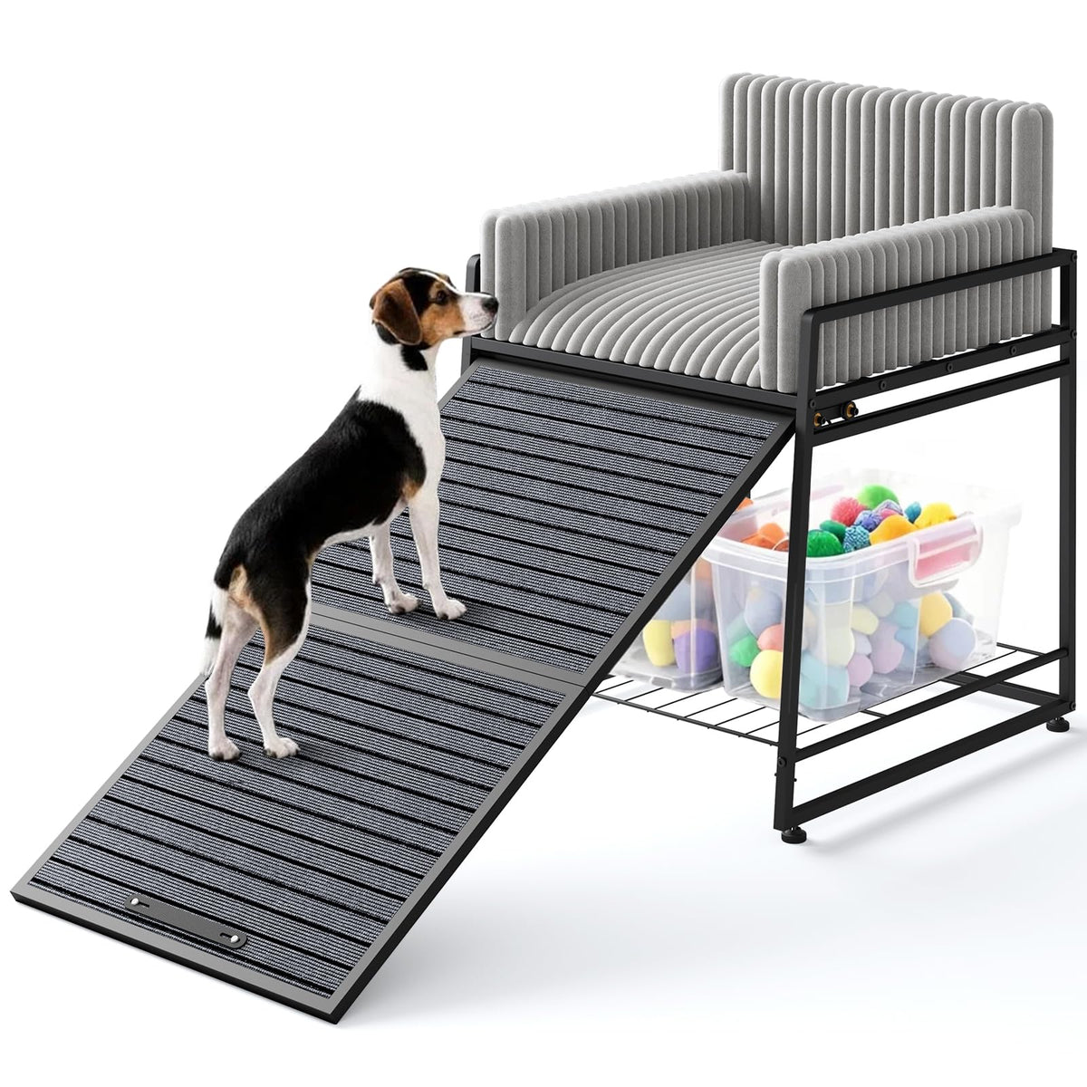 Dog Window Perch with Stairs and Storage J5422
