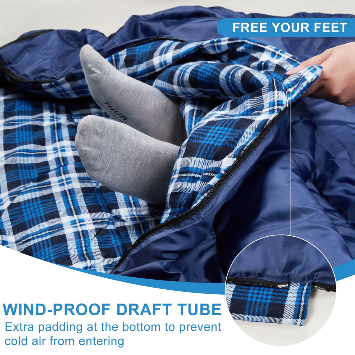 Cotton Flannel Double Sleeping Bag D550