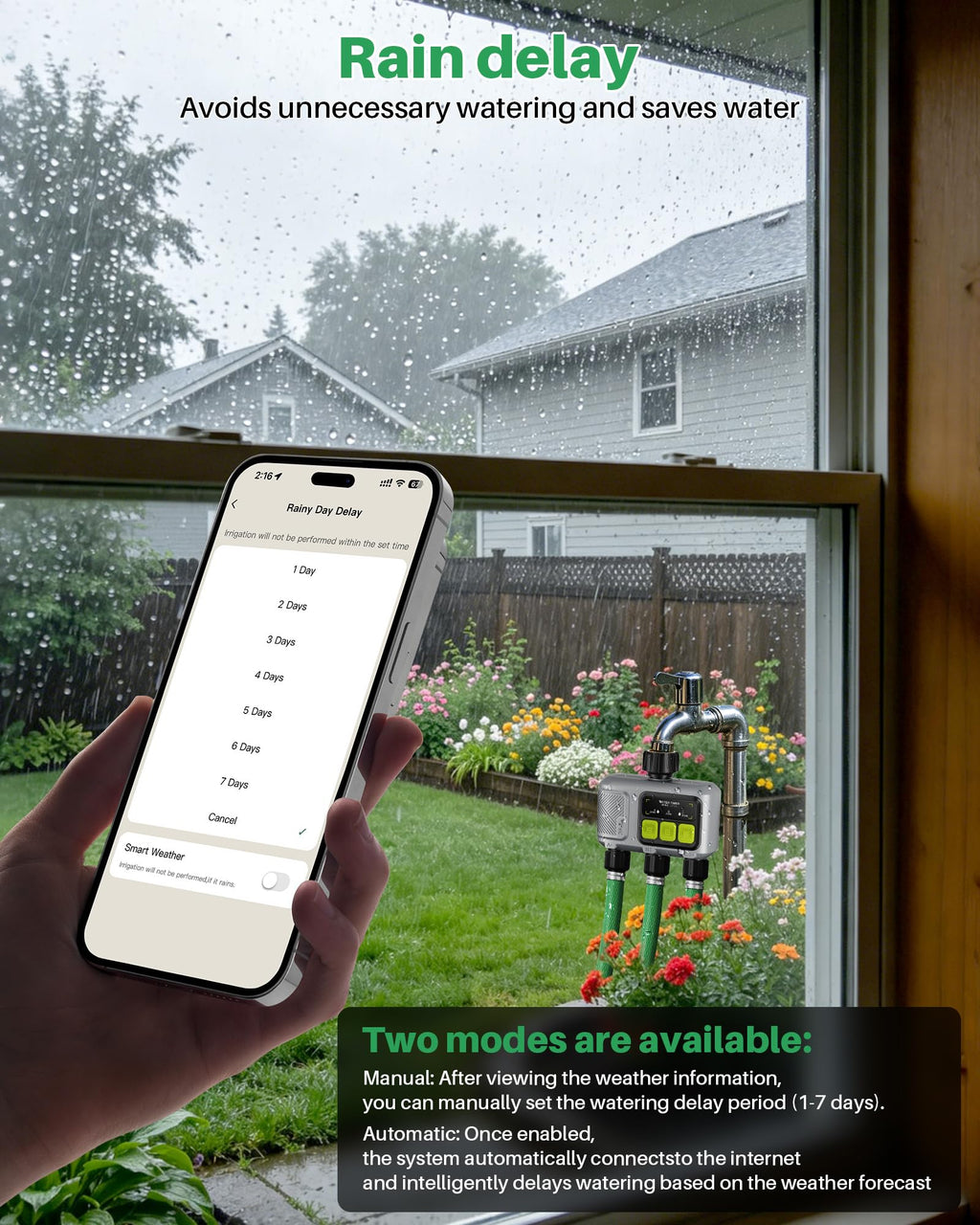WiFi Water Timer 3 Outlet for Garden Hose Y64762