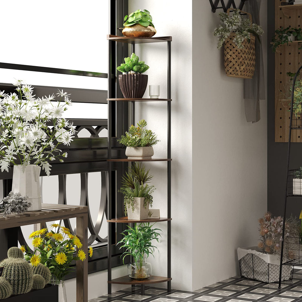 5 Tier 65" Tall Corner Shelf Z23965