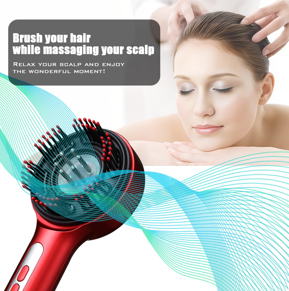 Rechargeable Cordless Scalp Massage Comb with Oil Applicator I5294