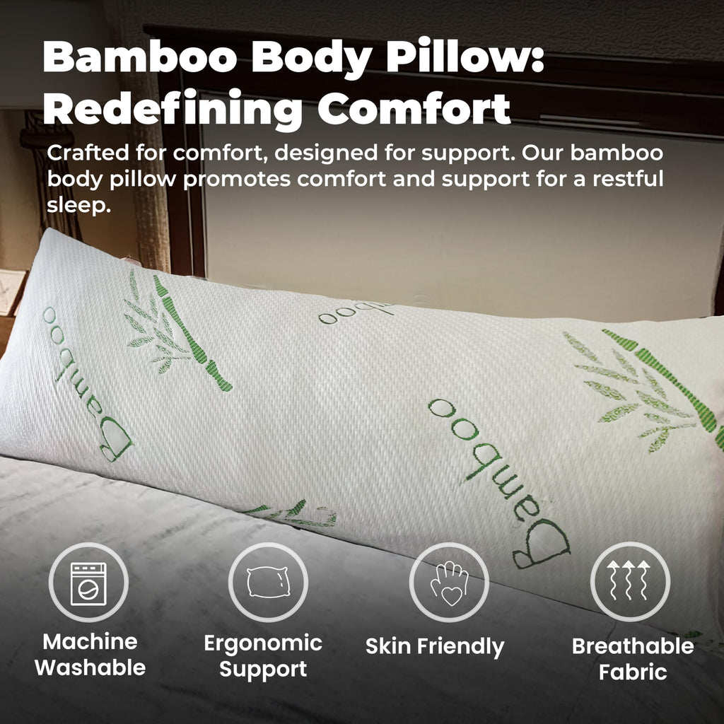 Rayon Bamboo Fiber Memory Foam Body Pillow 20x54 Inch M638484