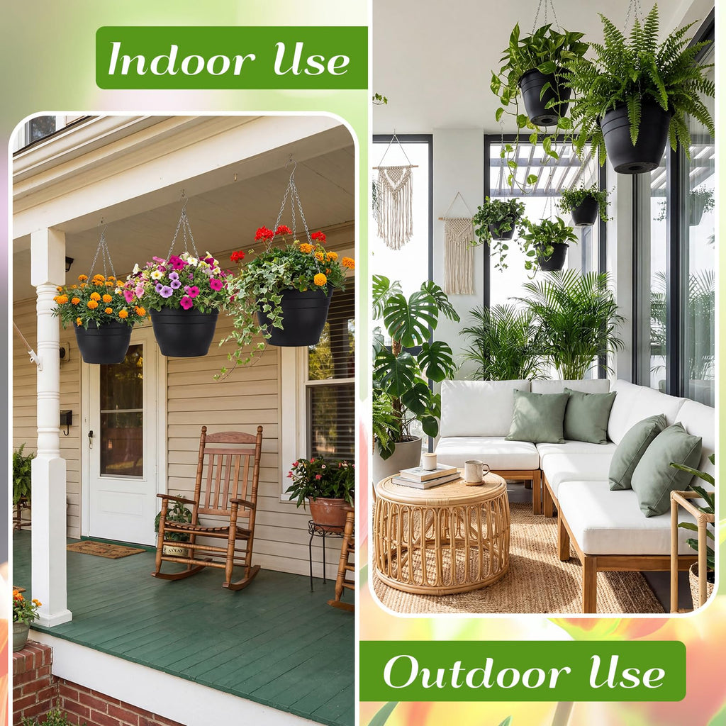 20 Pack 10 Inch Hanging Planter Basket with Drainage Tray G2115