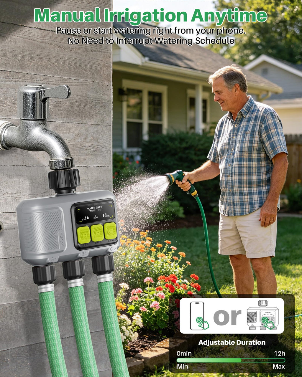 WiFi Water Timer 3 Outlet for Garden Hose Y64762