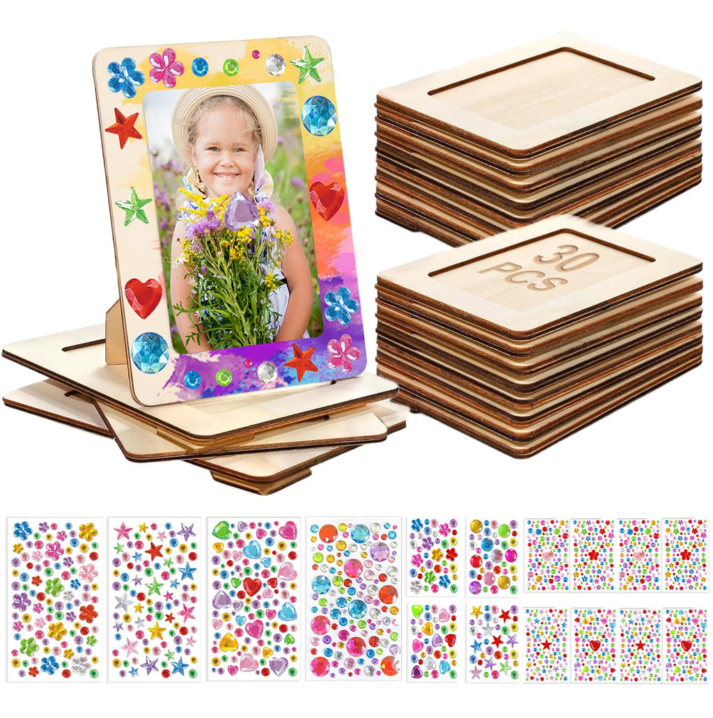 30 Pcs Wooden Picture Frame Craft Kit A248311