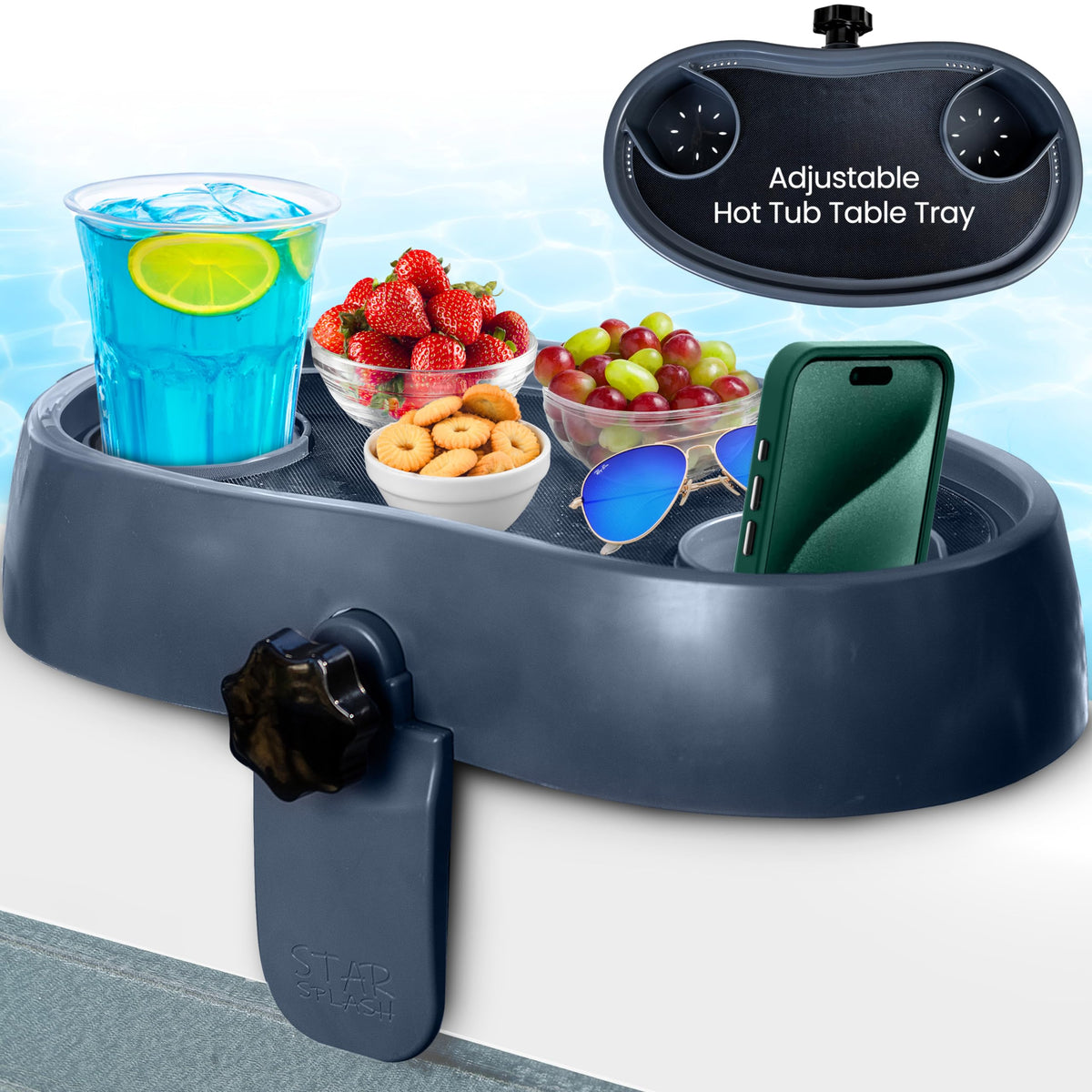 Adjustable Hot Tub Table Tray with 2 Cup Holders U97045